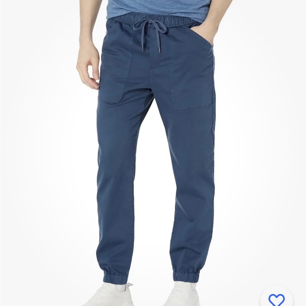 VINCE blue indigo navy canvas cotton Garment Dye Joggers xl men NWT